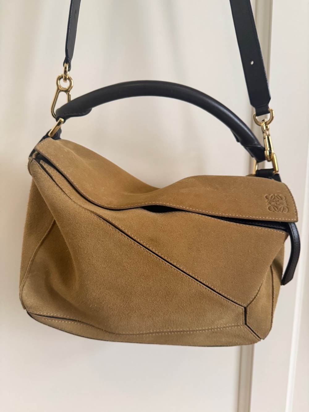 Loewe suede puzzle bag medium size